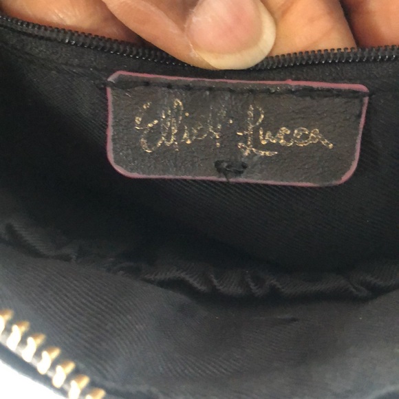 ELLIOT LUCCA black genuine leather crossbody. Adjustable straps. 3 way zippers. - Picture 5 of 7